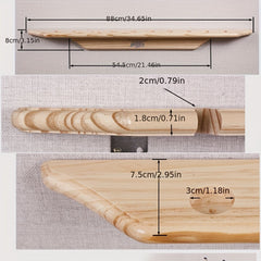 Solid Wood Fishing Rod Storage Rack Wall Mounted Display Holder
