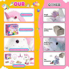 Girls Stuffed Unicorn Plush Set Toys Age 3