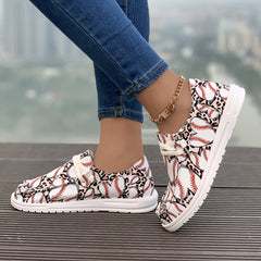 Baseball Pattern Lace-up Skateboard Shoes