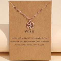 Lucky Clover Pendant Necklace Small Flower Chain Necklace