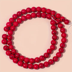 Red Howlite Turquoise Round Beads 4-10mm for Jewelry Making