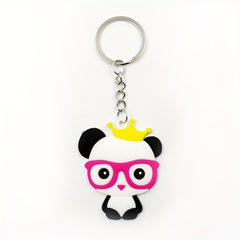 PVC Panda Keychain Cartoon Key Ring Women Bag Pendant Car Key Ring
