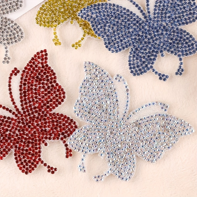 Colorful Rhinestone Butterfly Iron On Patches