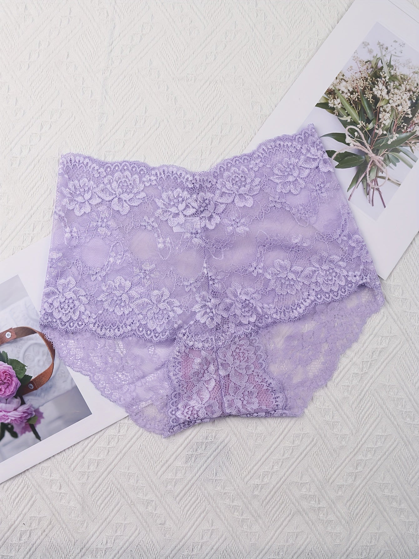 6pcs Floral Lace Briefs Women's Lingerie & Underwear