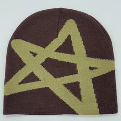 Y2K Knitted Hat Pentagram Winter Outdoor Sports Hat