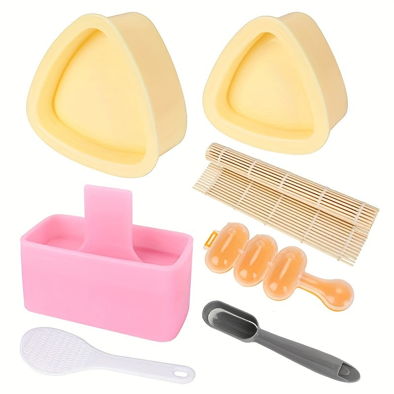 7pcs DIY Sushi Maker Set - Plastic Tool, Rice Mold, Ball Mold