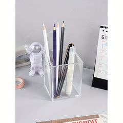 Transparent Acrylic Pen Holder for Desktop Organization