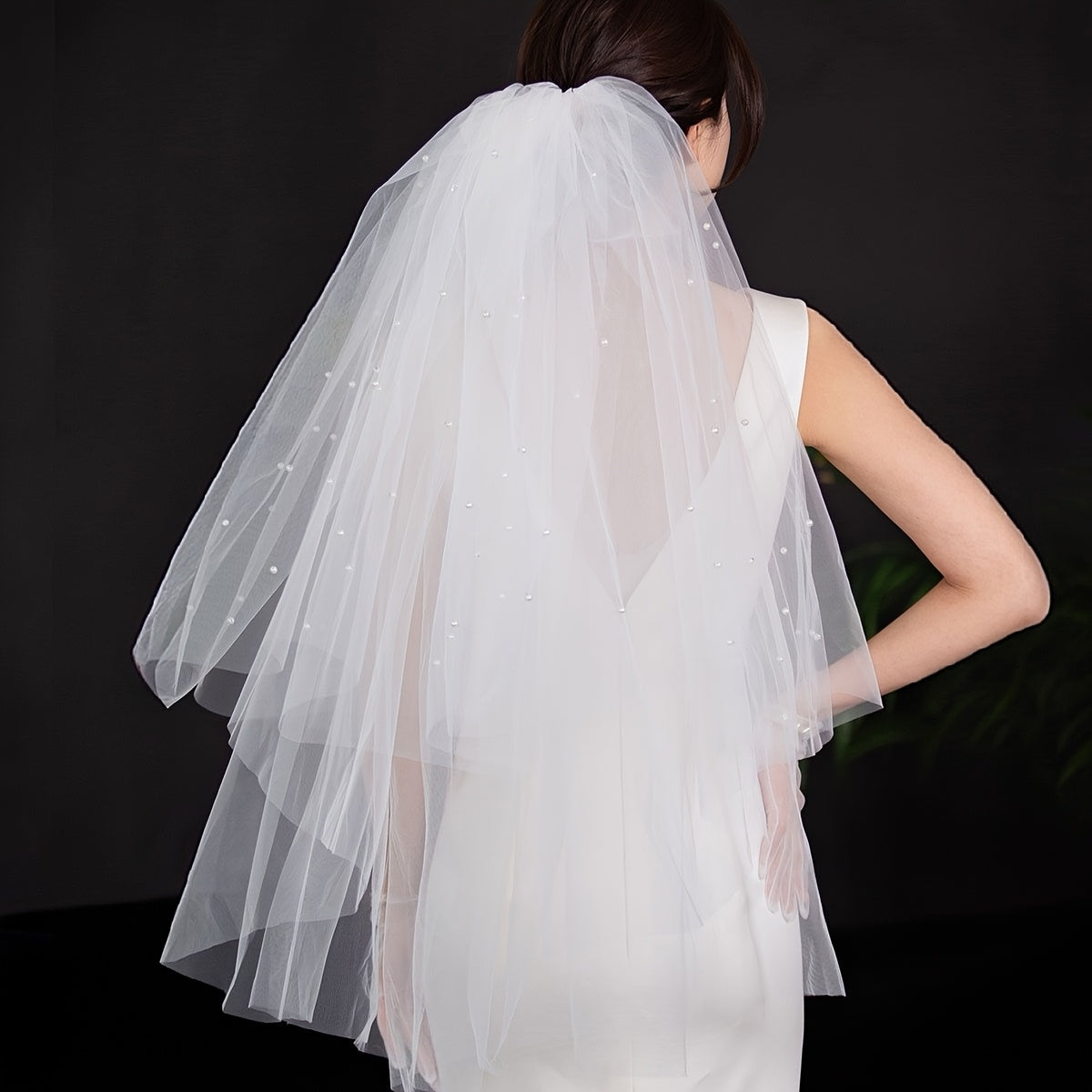 Double Layer Puffy Tulle Bridal Wedding Veil