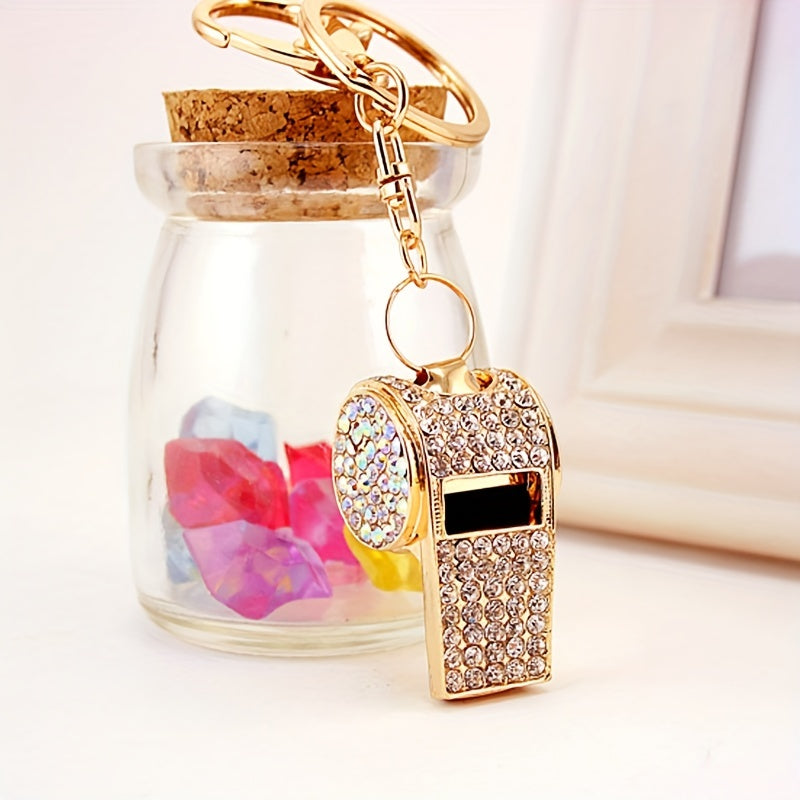 Rhinestones Whistle Keychain Bag Decorative Ornament