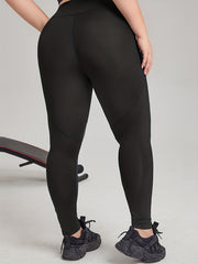  Striped Waistband High Stretch Yoga Leggings