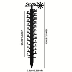 Metal Snowflake Snow Gauge Garden Stake Christmas Decor