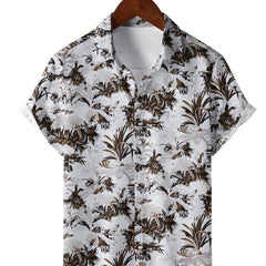 Men's Snow Print Camp Collar Bowling Shirt