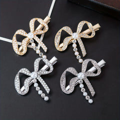 Sweet Pearl Bow Hair Clip for Women Girls