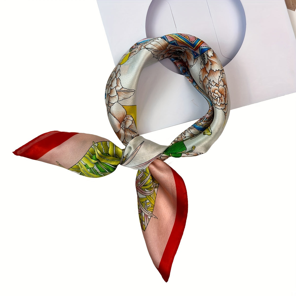 100% Silk Square Scarf Elegant Hair Bundle Headband
