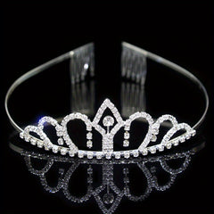 Rhinestone Queen Crown Tiara Headdress Bridal Wedding