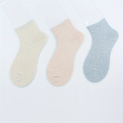 3 Pairs Solid Short Socks Women's Crew Stockings Hosiery