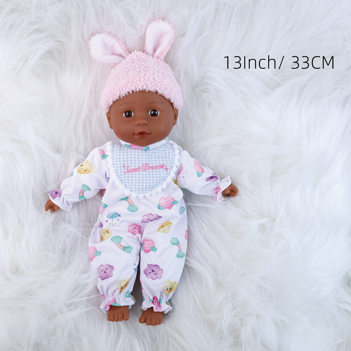 13" Reborn African American Doll Soft Body Realistic Look Boys Girls Birthday