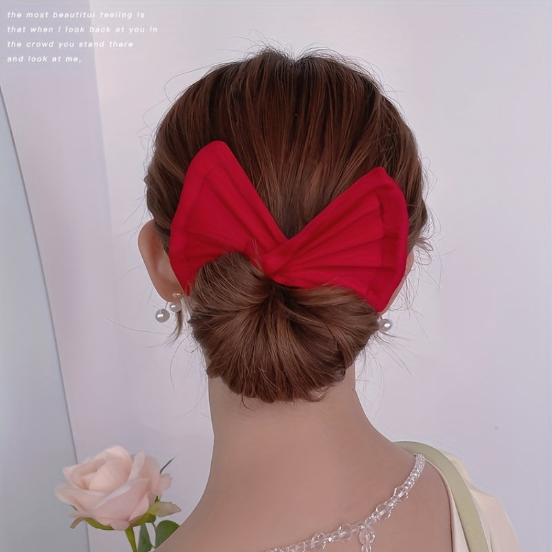 Floral Hair Band Bun Holder Bow Knot Hair Accessory