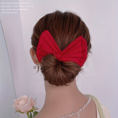 Floral Hair Band Bun Holder Bow Knot Hair Accessory