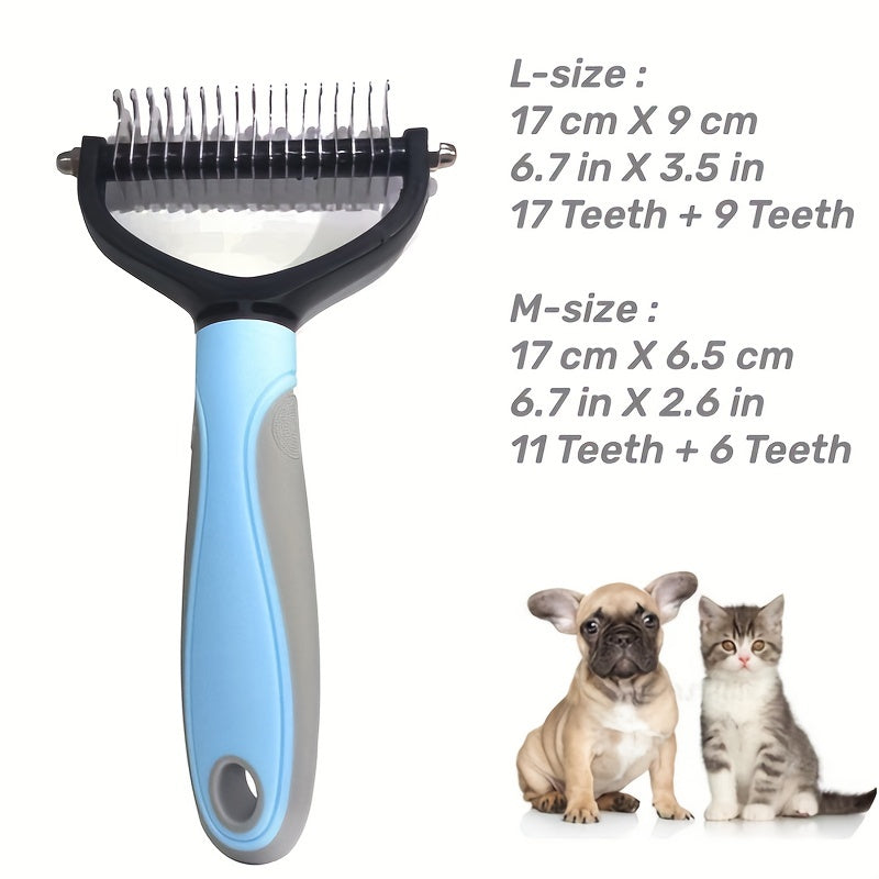 2-in-1 Pet Grooming Tool: Comb and Slicker Brush for Cats and Dogs