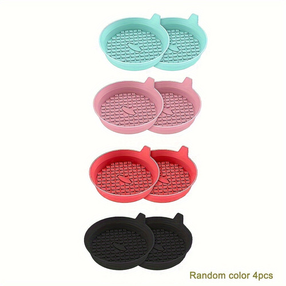 4pcs Car Cup Holder Universal Silicone Drink Pad Anti Slip Waterproof Coaster