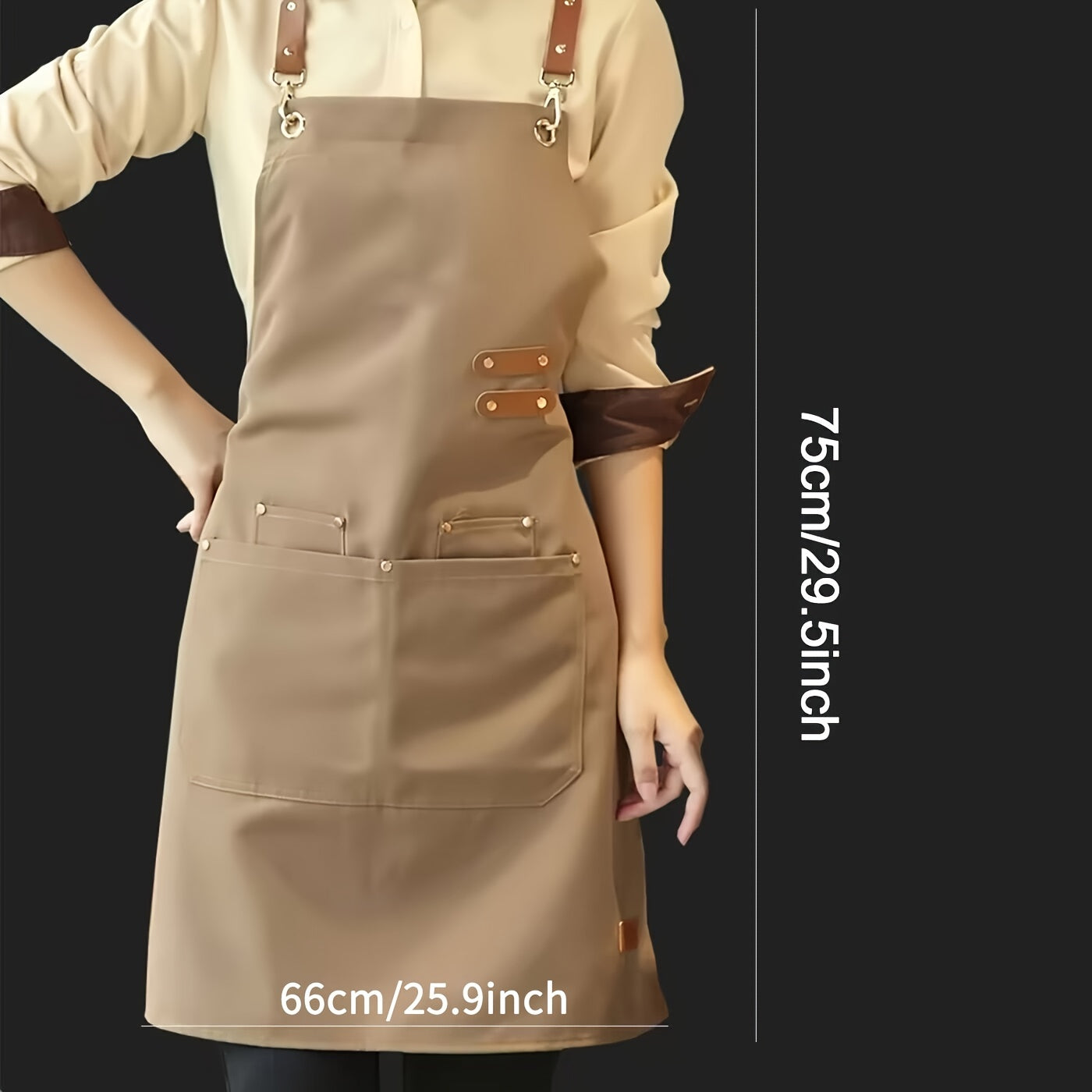 Waterproof Apron with Pockets for Women and Men 29.5in x 27.5in