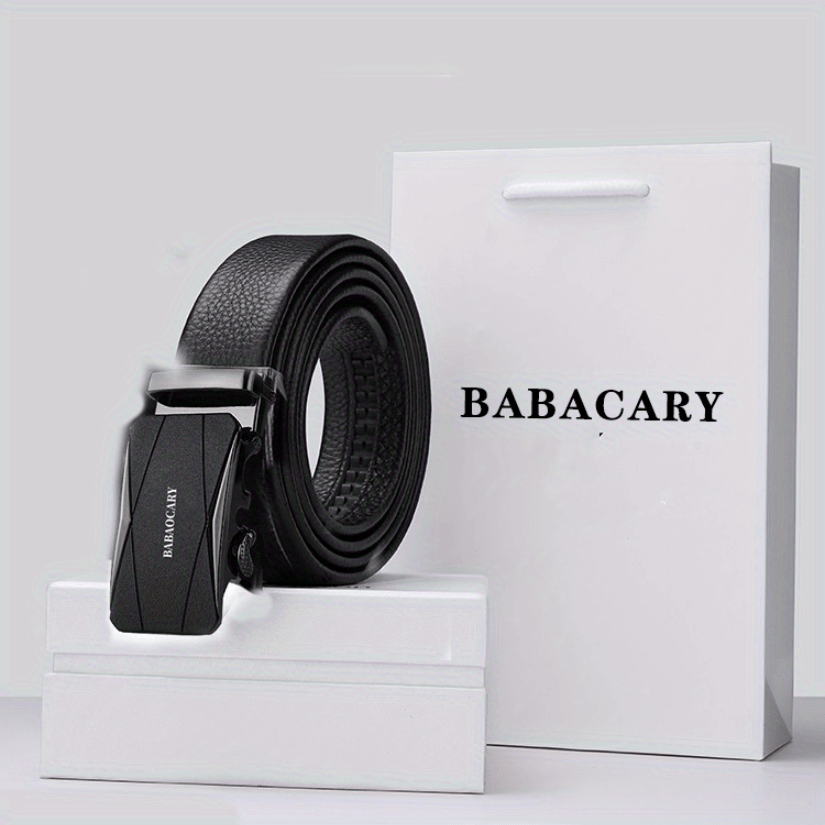 Men's Leather Belt Automatic Buckle Business Suit Waist Strap
