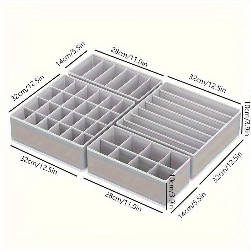 4pcs Closet Underwear Organizer Drawer Divider for Home & Outdoor Storage