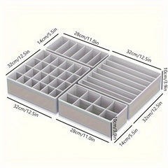 4pcs Closet Underwear Organizer Drawer Divider for Home & Outdoor Storage