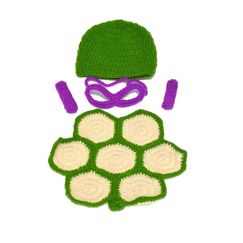 Newborn Photography Props Suit Turtle Modeling Wool Set Baby Photo Suit