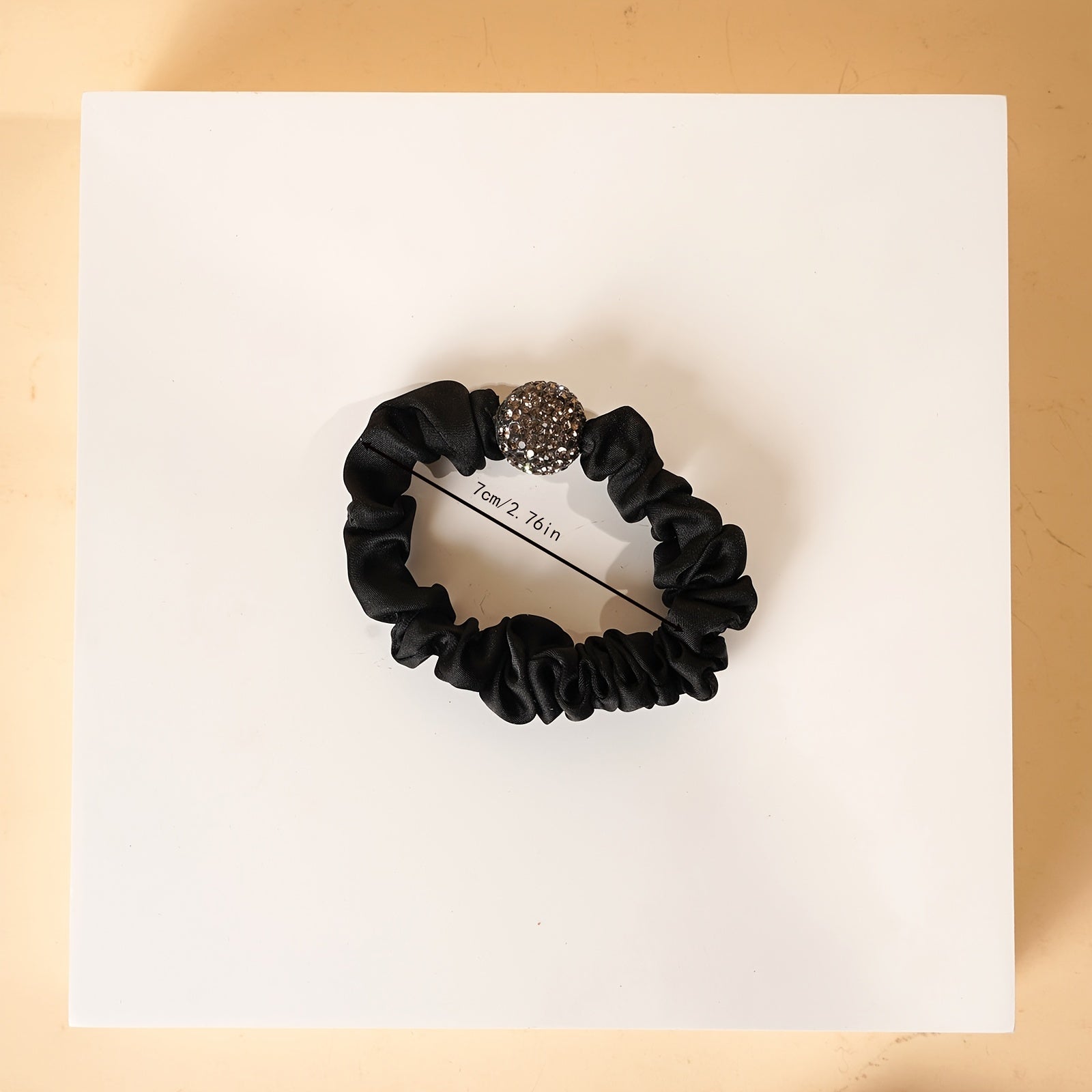 3pcs Rhinestone Hair Ties For Thick Hair - Silky Seamless Hair Scrunchies