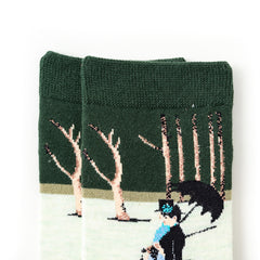7 Pairs Women's Crew Socks Colorful Artistic Fun Socks