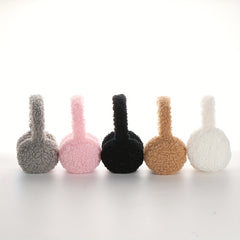Soft Beige Ear Muffs Winter Headband with Fleece Lining