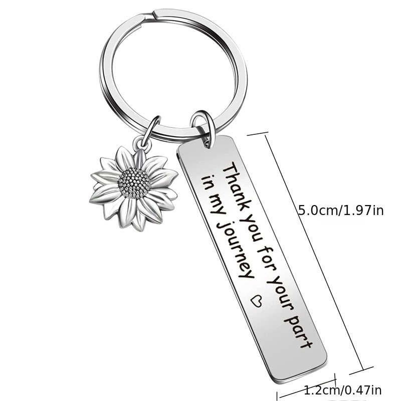 Sunflower Keychain Thank You For Your Part In My Journey