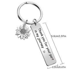 Sunflower Keychain Thank You For Your Part In My Journey