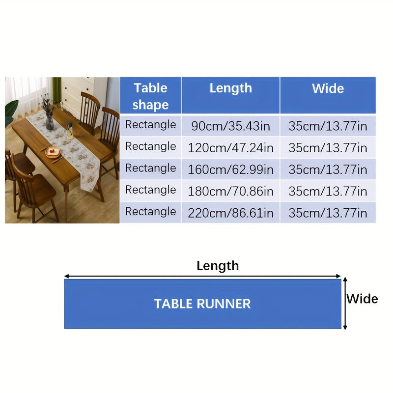 Bohemian Linen Table Flag Double Embroidered Runner Home Tea Art