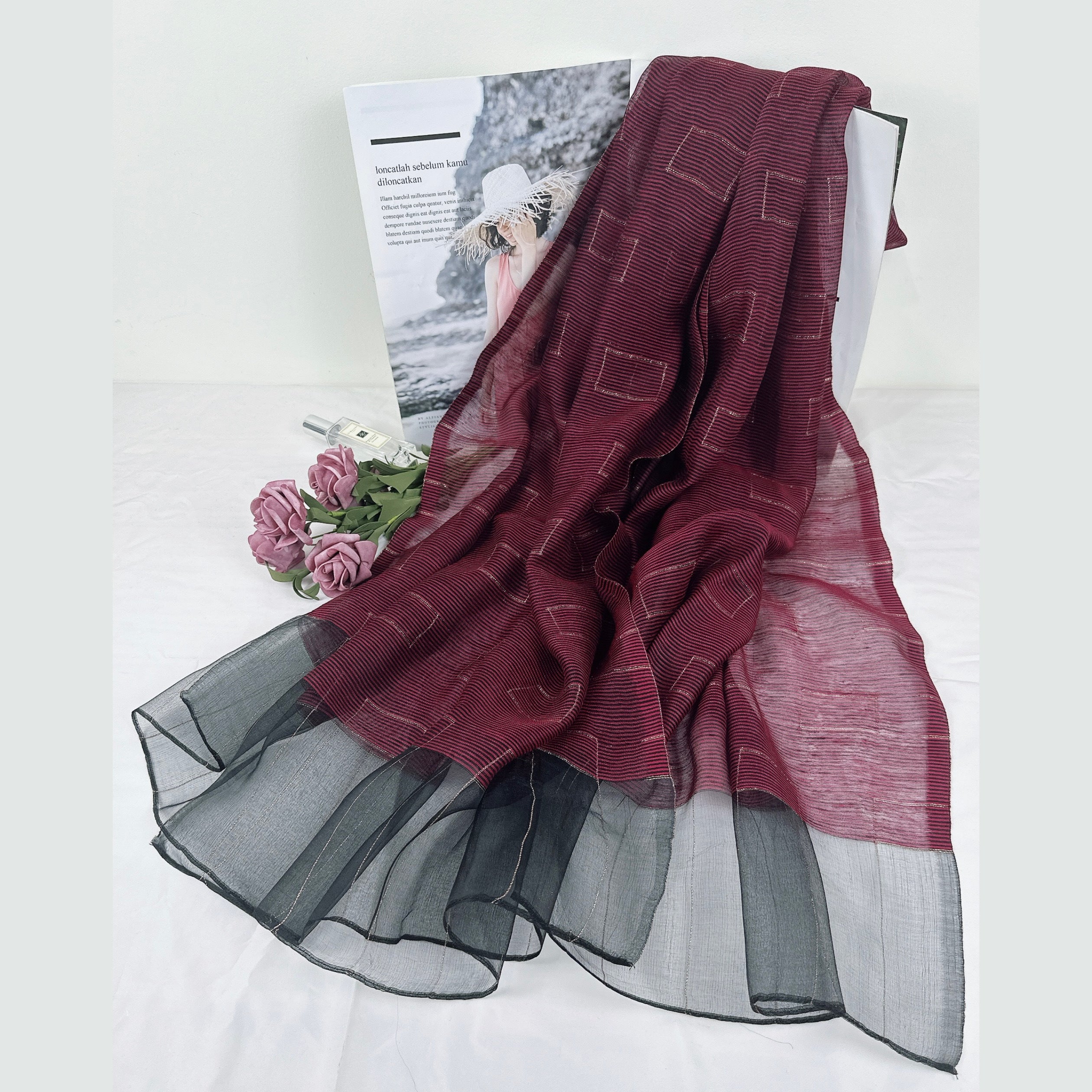 Thin Silk Scarf Breathable Sunproof Shawl for Spring & Summer
