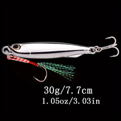 Electroplated Spoon Metal Jigs Fishing Lures with Hooks - 6 Weights 7g to 40g
