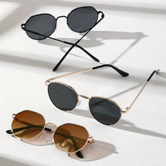 3 Pairs Round Frame Men's Casual Sunglasses