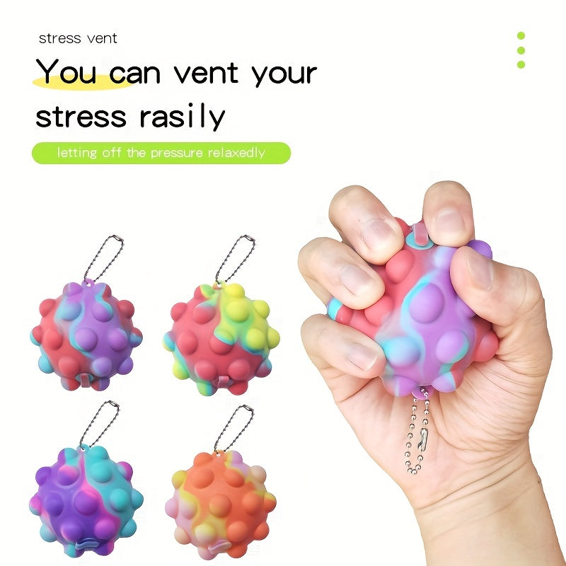 4pcs Portable Kids Silicone Toy Balls, Air Valve for Shrinking, Stress Relief