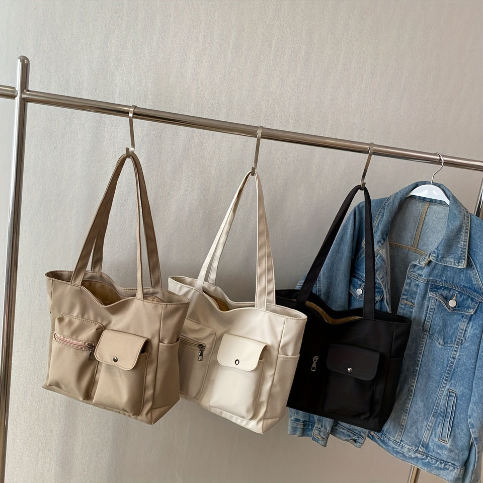 Casual Pocket Tote Bag Shoulder Handbag for Work School Travel