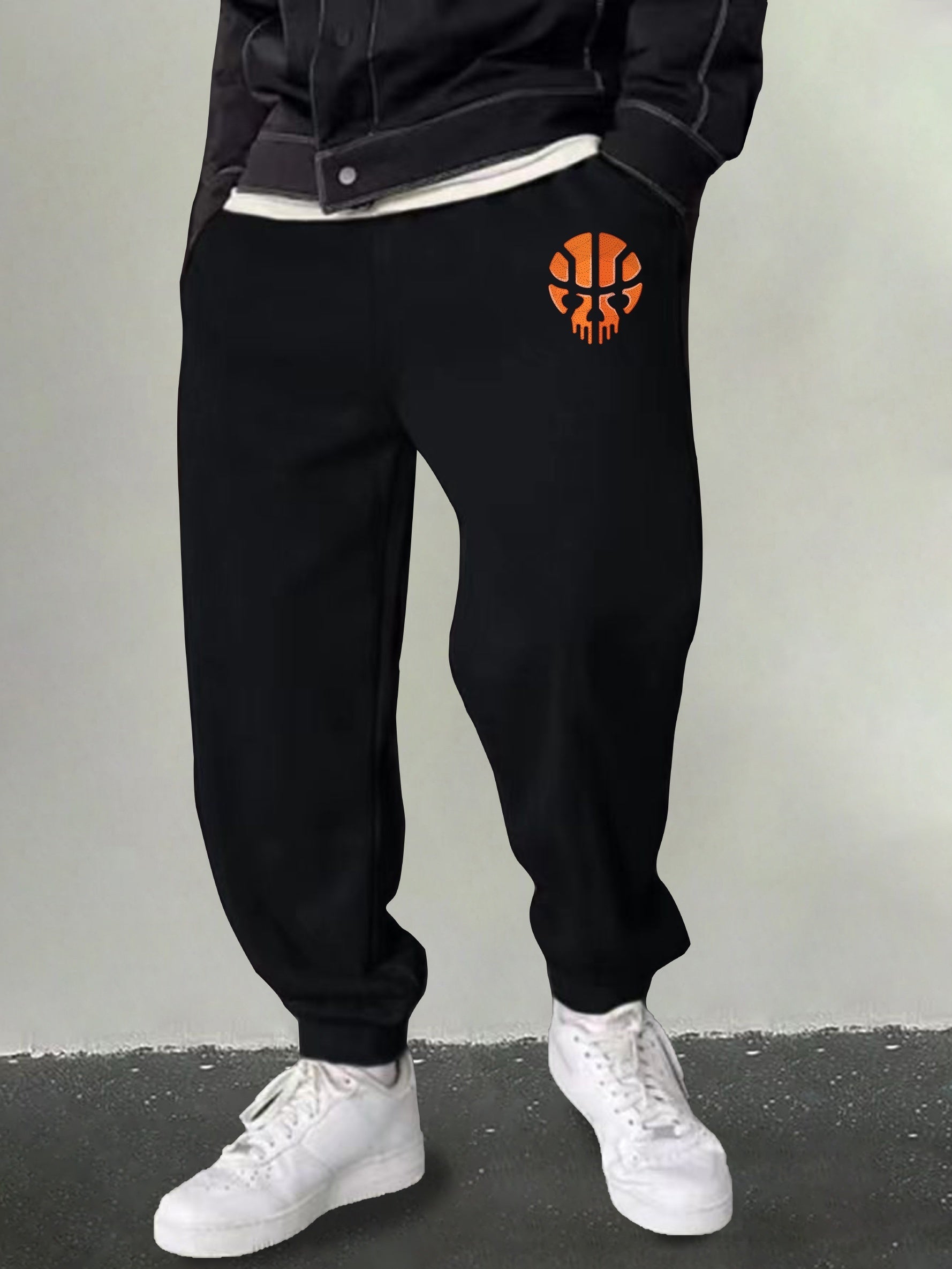 Men's Basketball Skull Graphic Sweatpants Loose Joggers