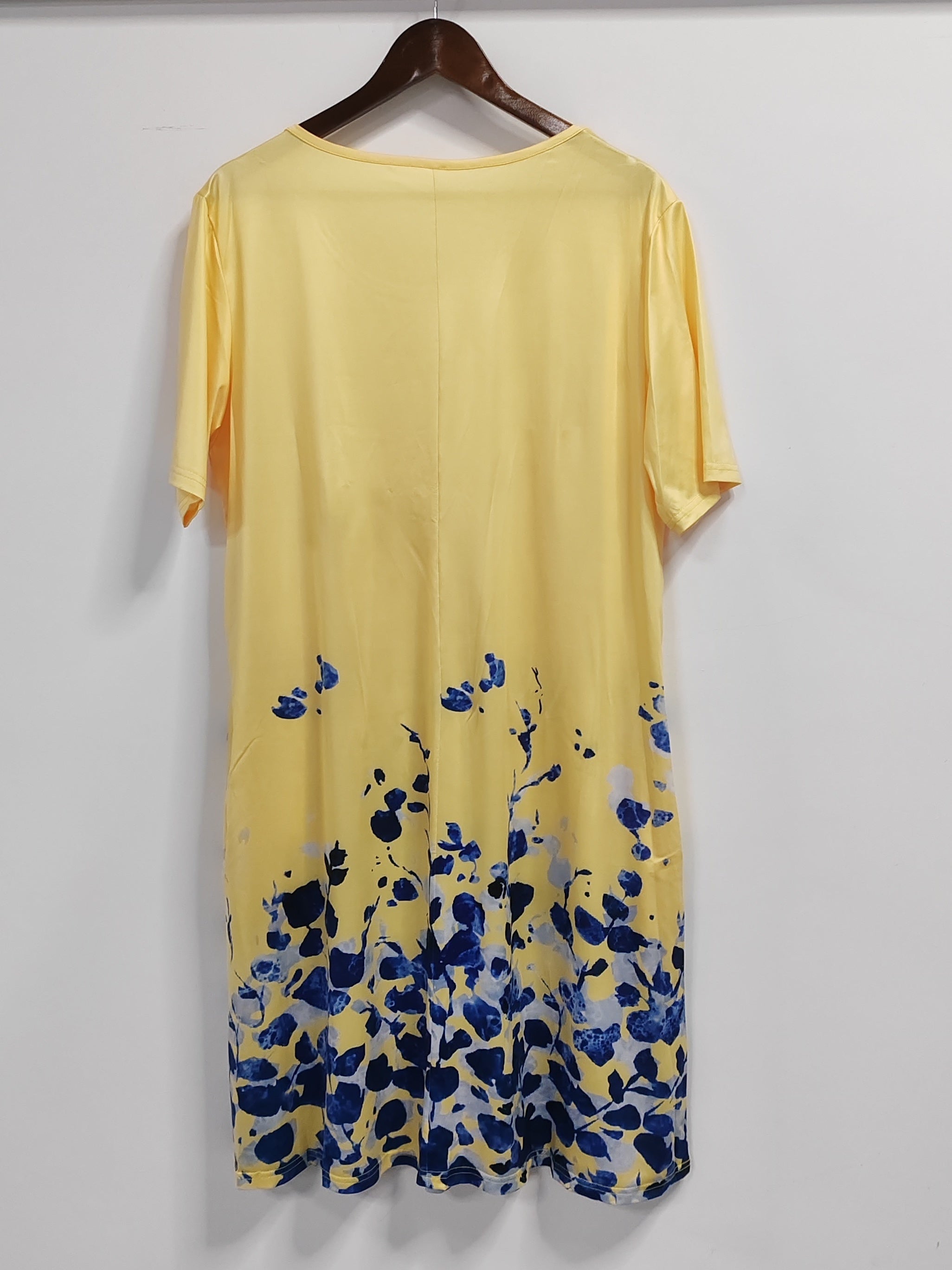  Floral Print Short Sleeve Dress With Pockets