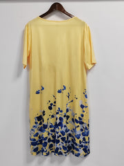 Floral Print Short Sleeve Dress With Pockets
