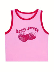 Strawberry Tank Top Sleeveless Casual Summer Women's Clothing