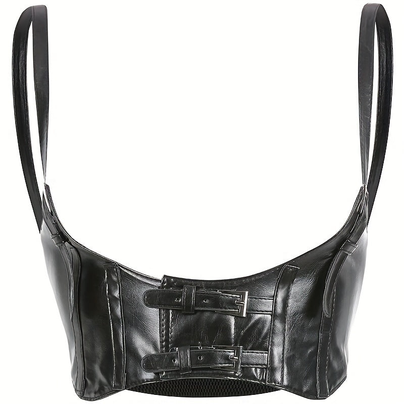 Y2K PU Leather Harness Belt Sexy Tunic Adjustable Body Waistband Women Corset