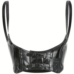 Y2K PU Leather Harness Belt Sexy Tunic Adjustable Body Waistband Women Corset