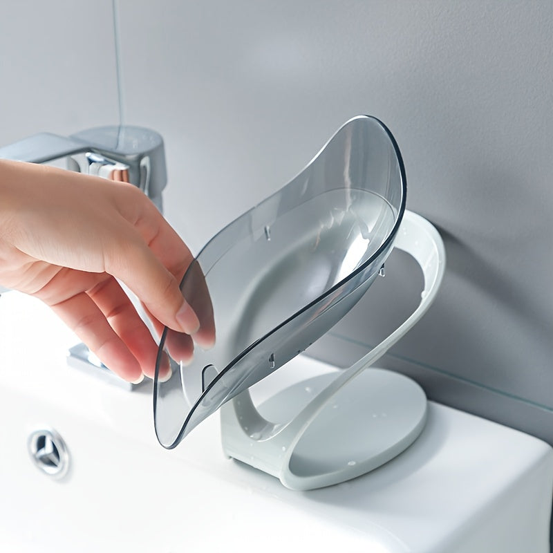 Leaf Shape Soap Dish Holder with Self Draining Container