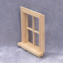 1:12 Scale Unfinished Wooden Dollhouse Window Frame - DIY Furniture Accessory