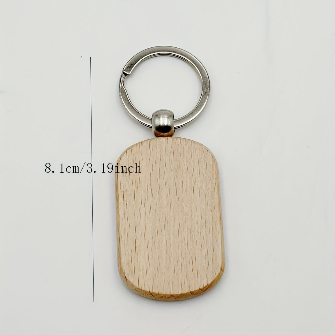 20pcs Blank Wooden Tag Keychain Engraved Keyring